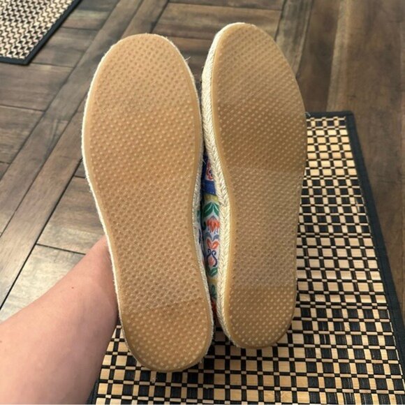 TOMS Alpargata Rope Espadrille Jacquard - Red Multi Mediterranean Tiles Size 9 - Picture 9 of 11
